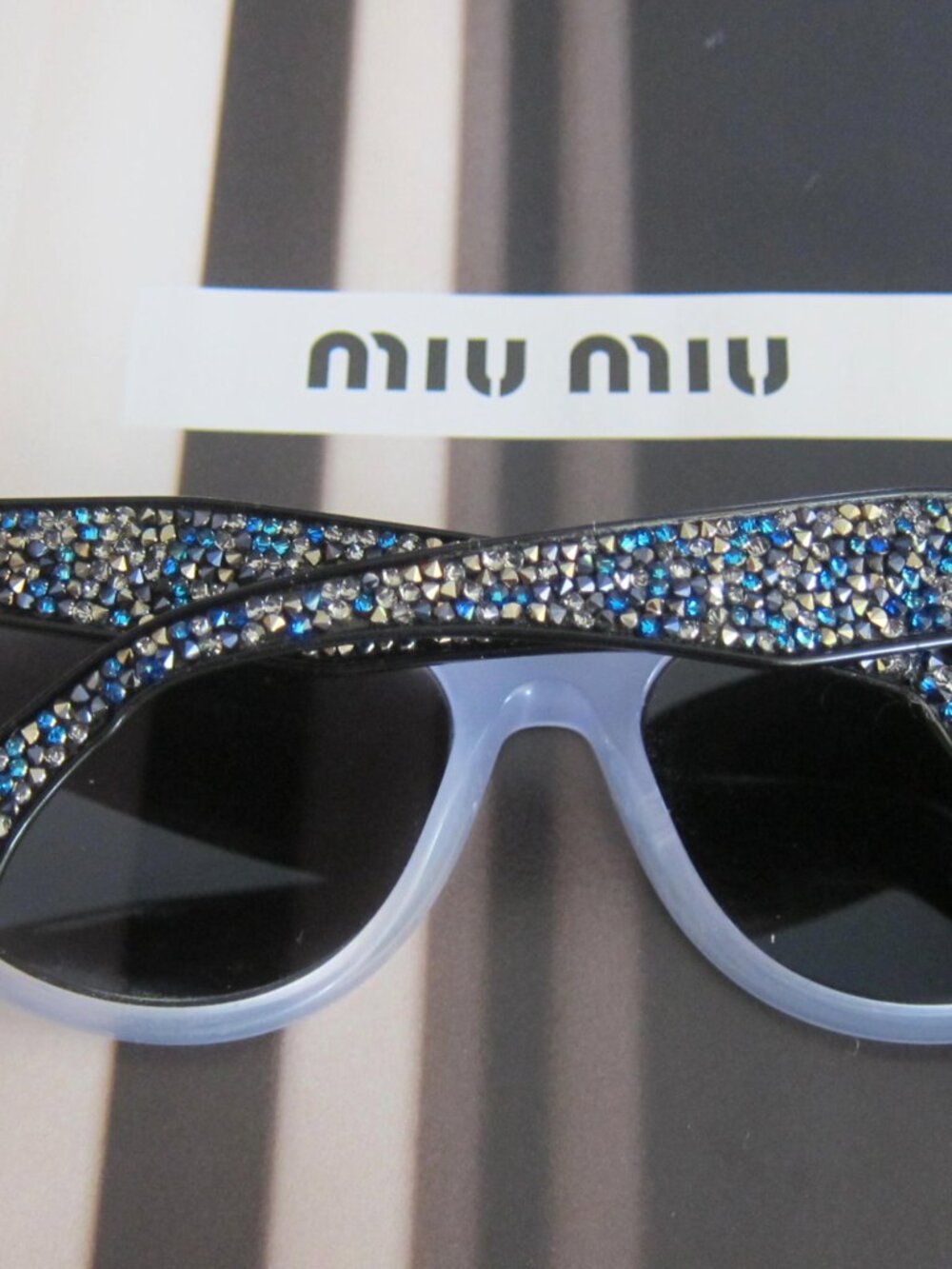 MIU MIU CRYSTAL ROCK SUNGLASSES VIOLET VMU O8N TKV-101 AMAZING! - Picture 4 of 9